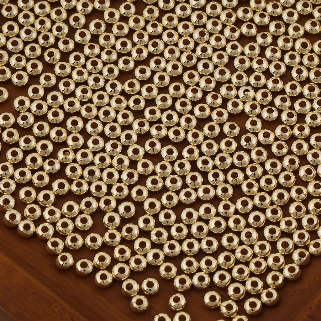50PCS 14k Gold Filled Abacus Spacer Beads,Metal Tiny Spacer Beads for Bracelet Necklace Jewelry Making 104066