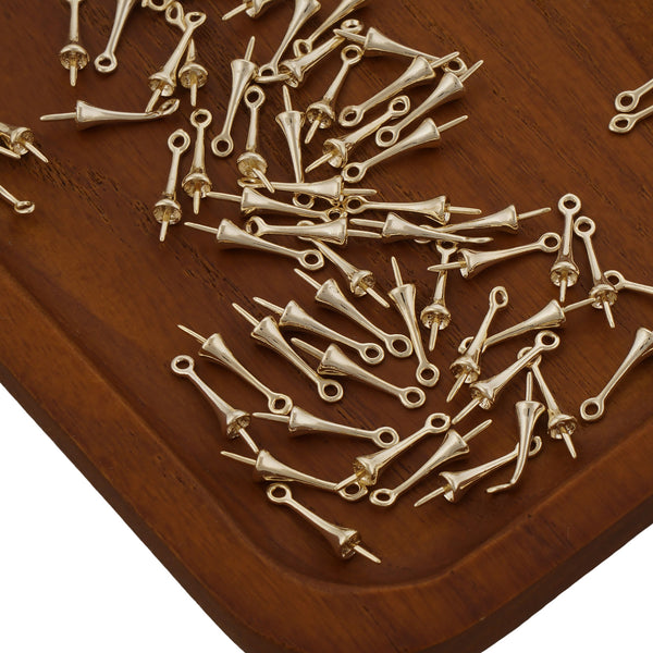 20PCS 14k Gold Filled Eye Pin Bails, 16mm Bails With Pin Cup, Pendant Bails Jewelry Making 10418150
