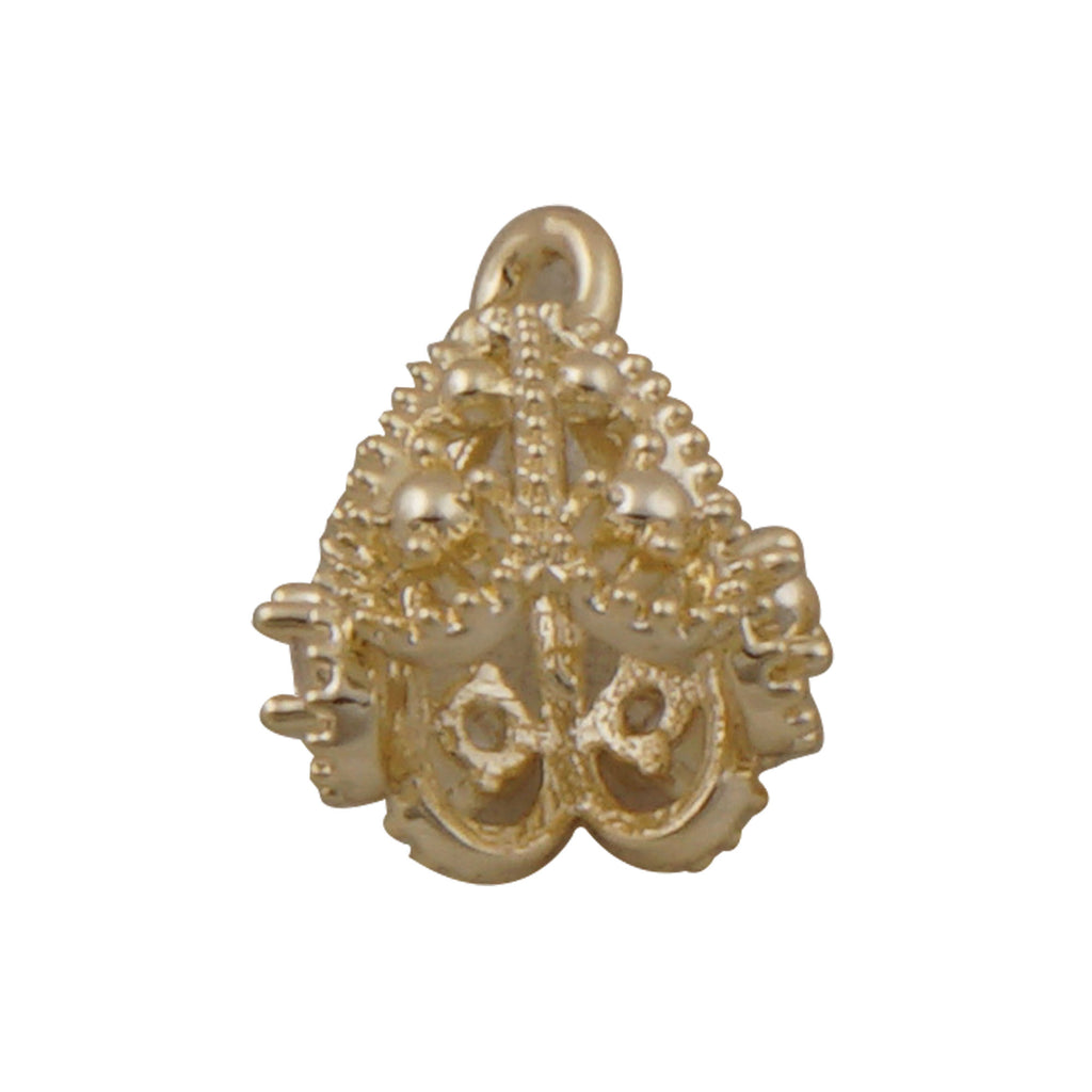 5PCS 14k Gold Filled Ornate Filigree Tassel Cap, Brass Bead Cap with Crystal, Teardrop Caps, Cone Cap 10420450