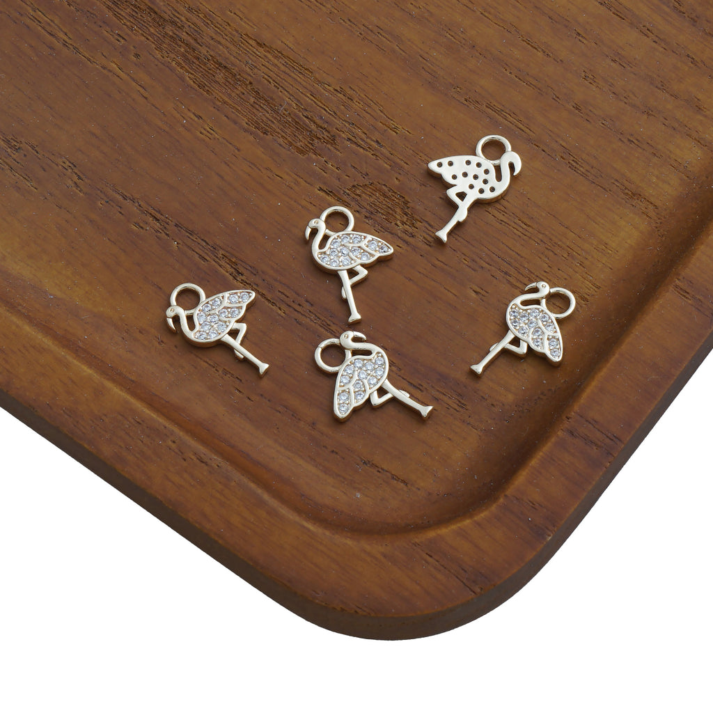 14k Gold Filled Flamingo Pendant, Micropavé CZ Flamingo Necklace, Cubic Zirconia animal Charm, Symbol of beauty, gift for her 10423058