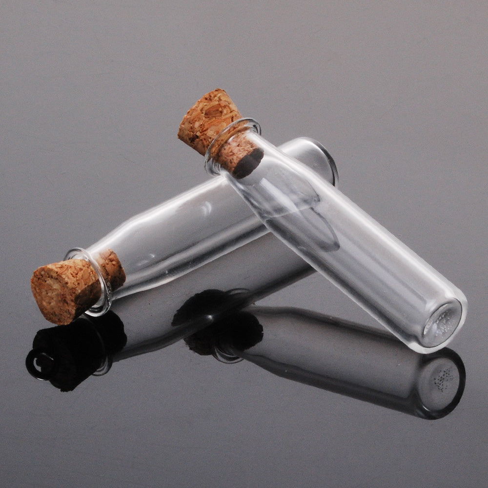 10*40mm Cute mini clear cork stopper glass bottles,little glass bottle –  Rosebeading Official