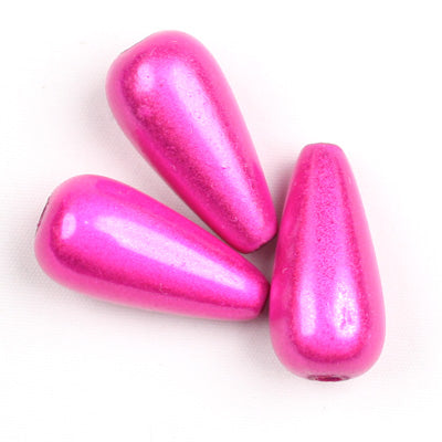 Top Quality 8*15mm Teardrop Miracle Beads,Fuchsia,Sold per pkg of about 1000 Pcs