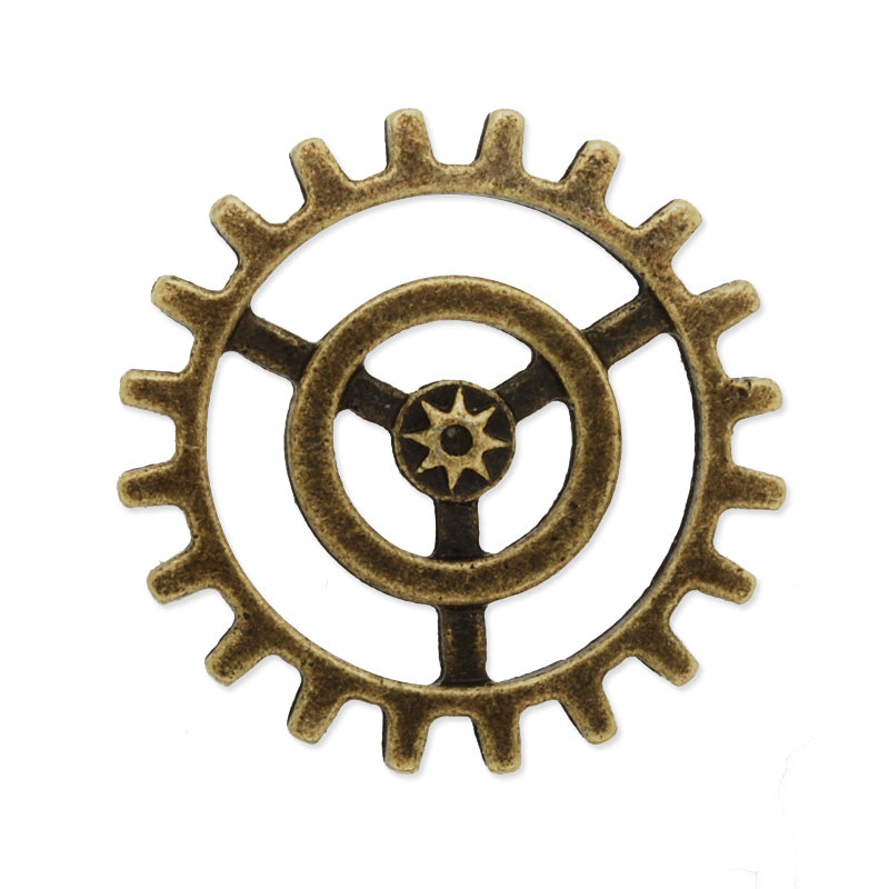 20mm Antique Bronze Metal Steampunk,Gear Charms Connector for Gear Jewelry,50 picecs/lot