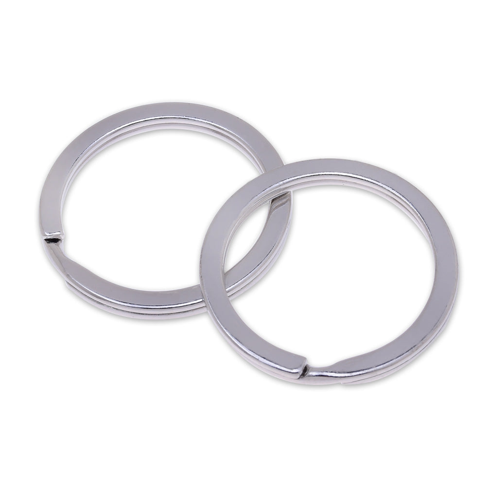 24mm Iron Flat Keychain Ring Clasps Round Keychain Ring Connector Split Ring DIY Key Chain white K 50 pcs 10183003