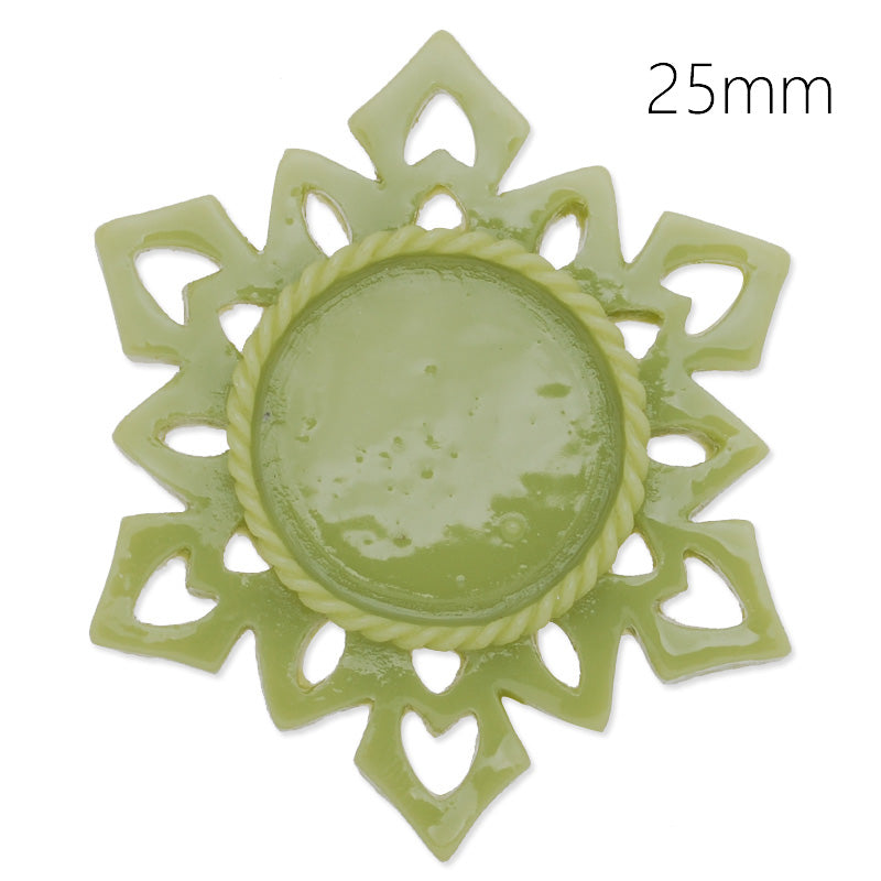 25mm Round frozen pendant blank,Ocean Green,Resin filled,20Pieces/lot
