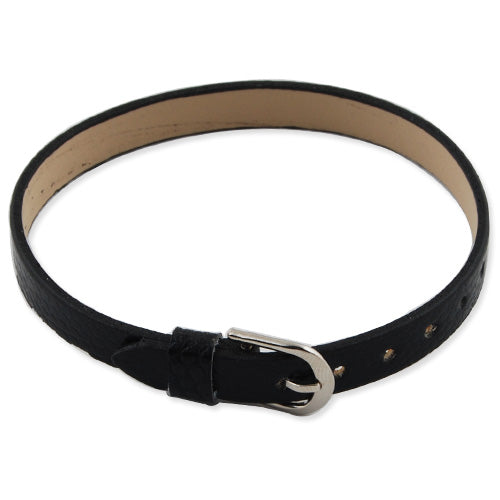 22*8mm Black PU Leather Band For Slide Charms Bracelets ,Name Bracelets,Sold 50 PCS Per Package