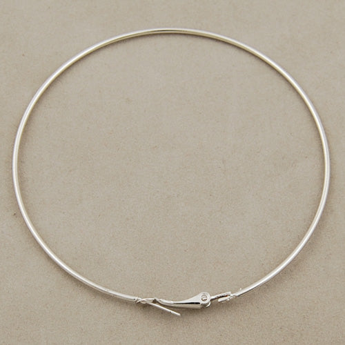 50 MM Hoop Earrings Wire,Silver Plated,Sold 100 PCS Per Package