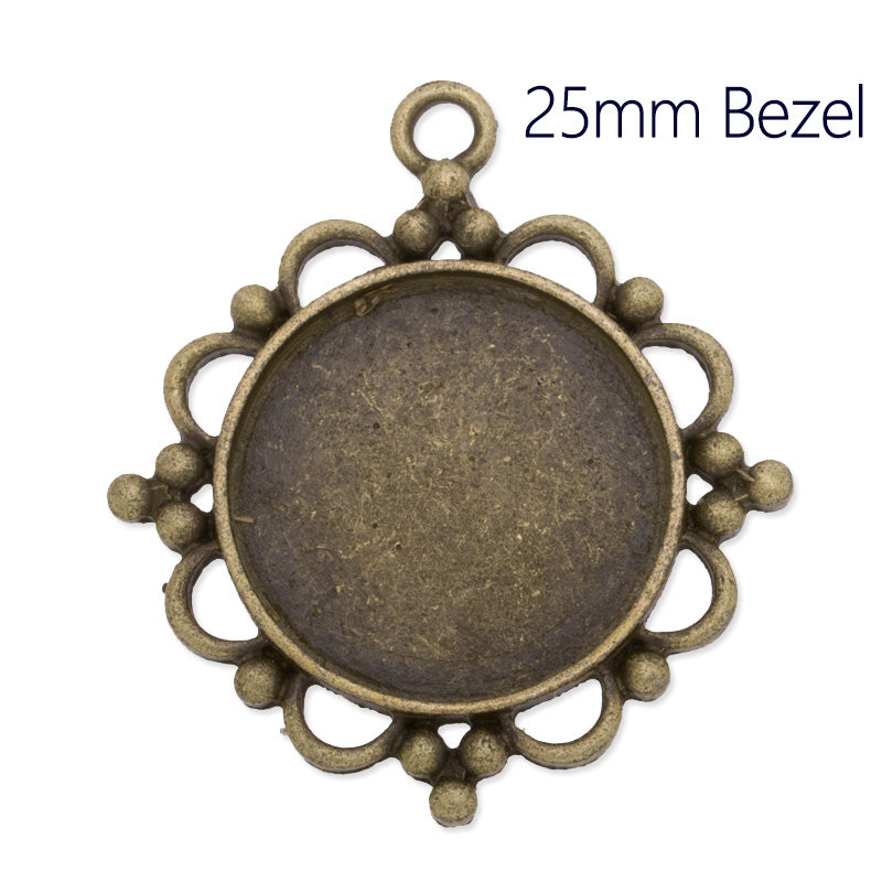25mm(1 inch)Round pendant trays,zinc alloy filled,antique bronze plated,20pcs/lot