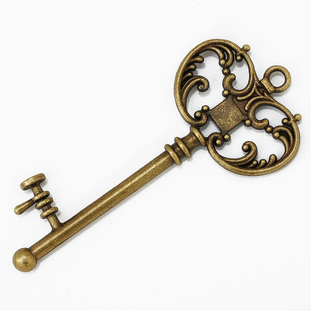 10 Antique bronze color Vintage Skeleton Key wholesale key Steampunk Key Charms 29*66mm