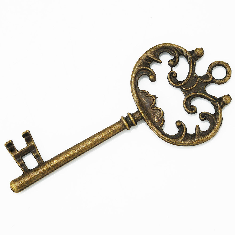 10 Antique bronze color Vintage Skeleton Key wholesale key Steampunk Key Charms 31*69mm