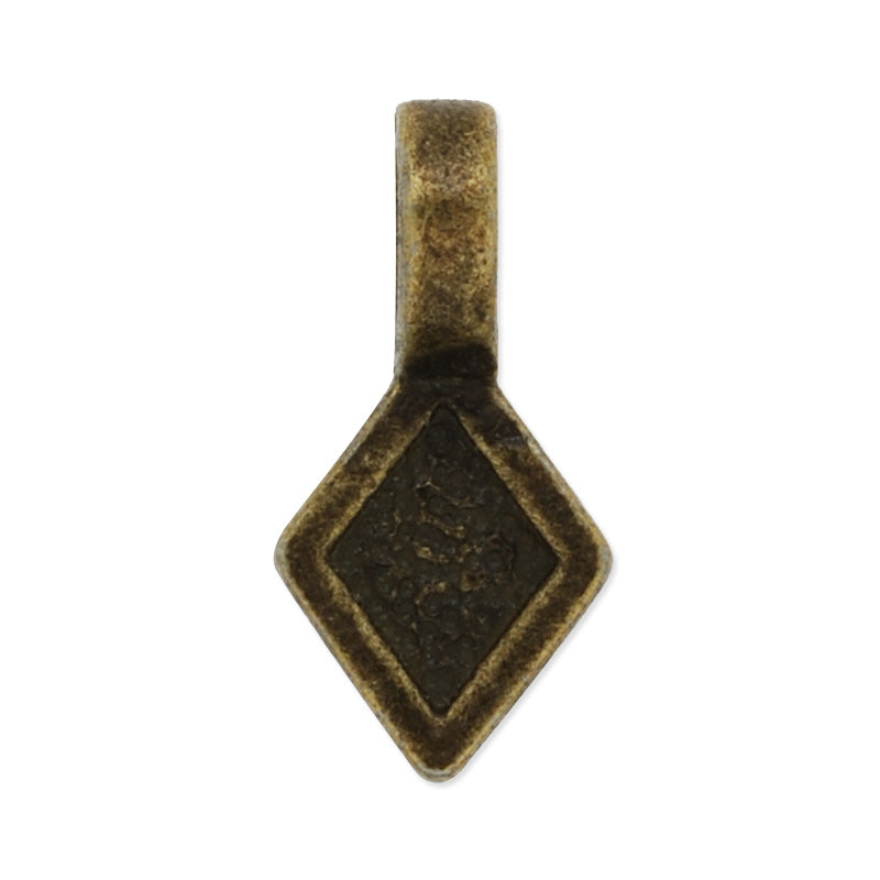 8x16mm Vintage rhombus Bails,Match Glue On Pendant Bails for Jewelry,Zinc Alloy Filled,Antique Bronze plated,50pcs/lot