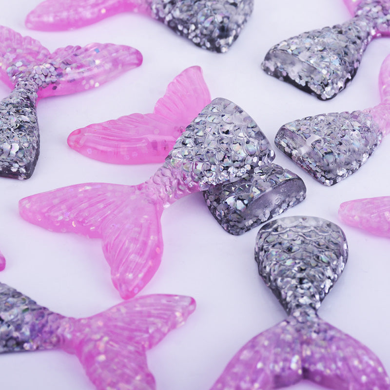 Mermaid Resin Tail Embellishment Mermaid Tail Charms DIY Headband Supply 10pcs 102402