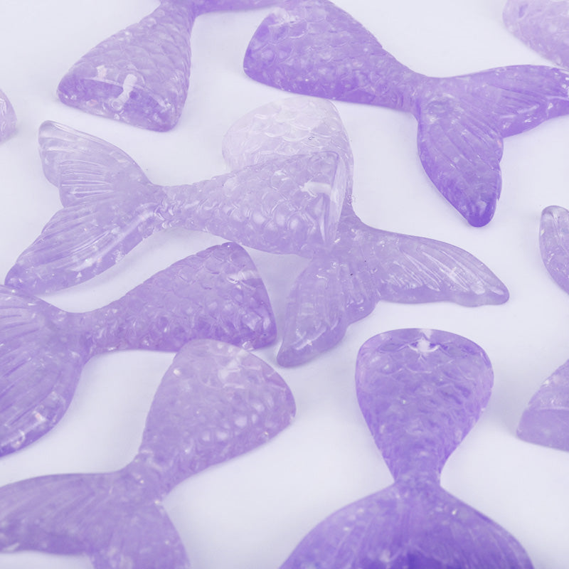 Mermaid Resin Tail Embellishment Mermaid Tail Charms DIY Headband Supply 10pcs 102402