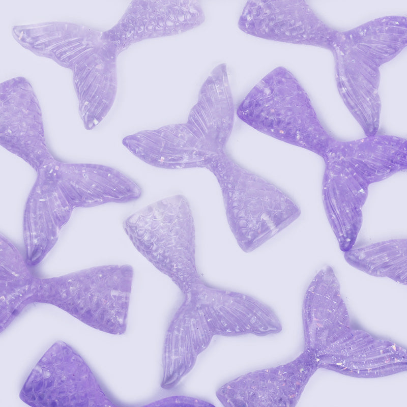 Mermaid Resin Tail Embellishment Mermaid Tail Charms DIY Headband Supply 10pcs 102402