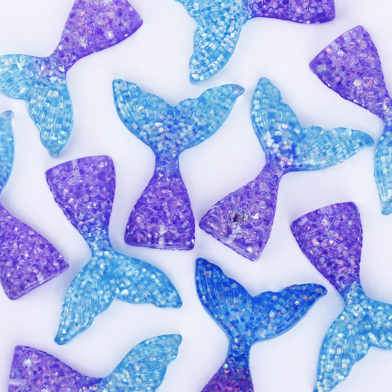 Mermaid Resin Tail Embellishment Mermaid Tail Charms DIY Headband Supply 10pcs 102402