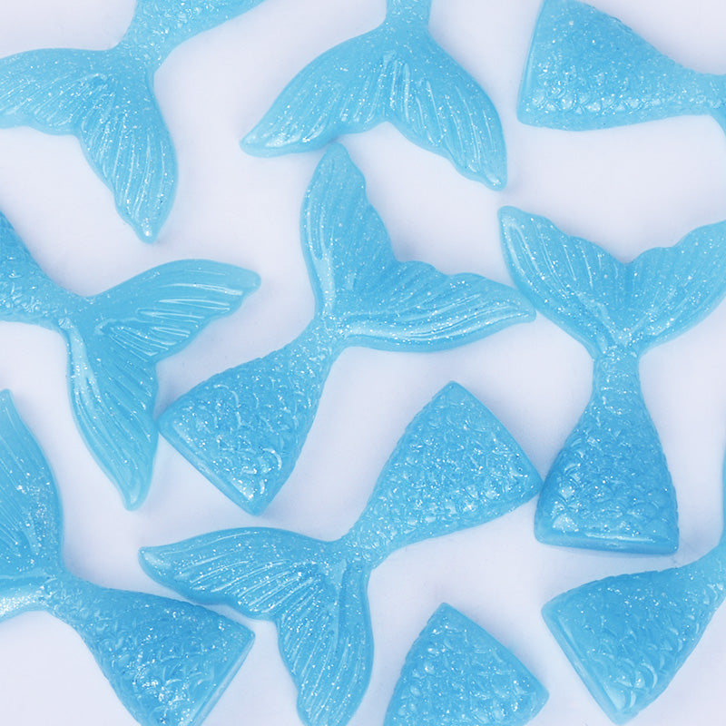 Mermaid Resin Tail Embellishment Mermaid Tail Charms DIY Headband Supply 10pcs 102402