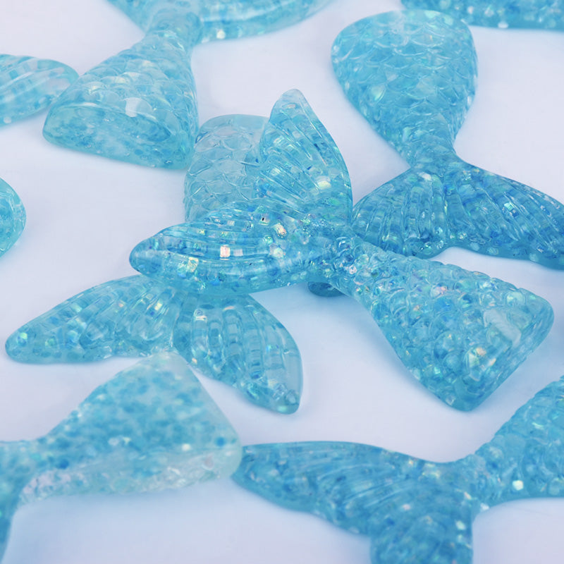 Mermaid Resin Tail Embellishment Mermaid Tail Charms DIY Headband Supply 10pcs 102402