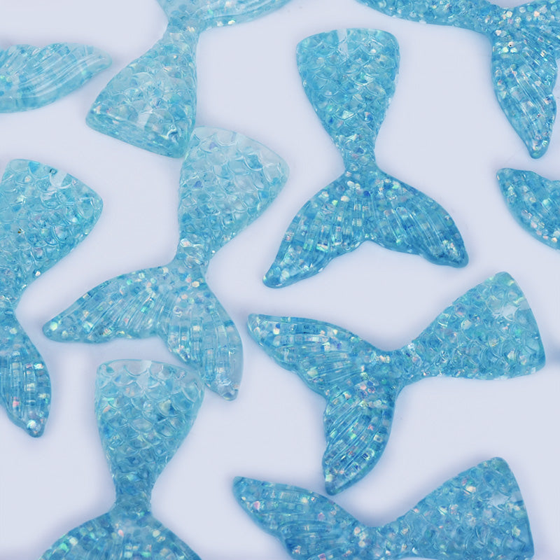 Mermaid Resin Tail Embellishment Mermaid Tail Charms DIY Headband Supply 10pcs 102402