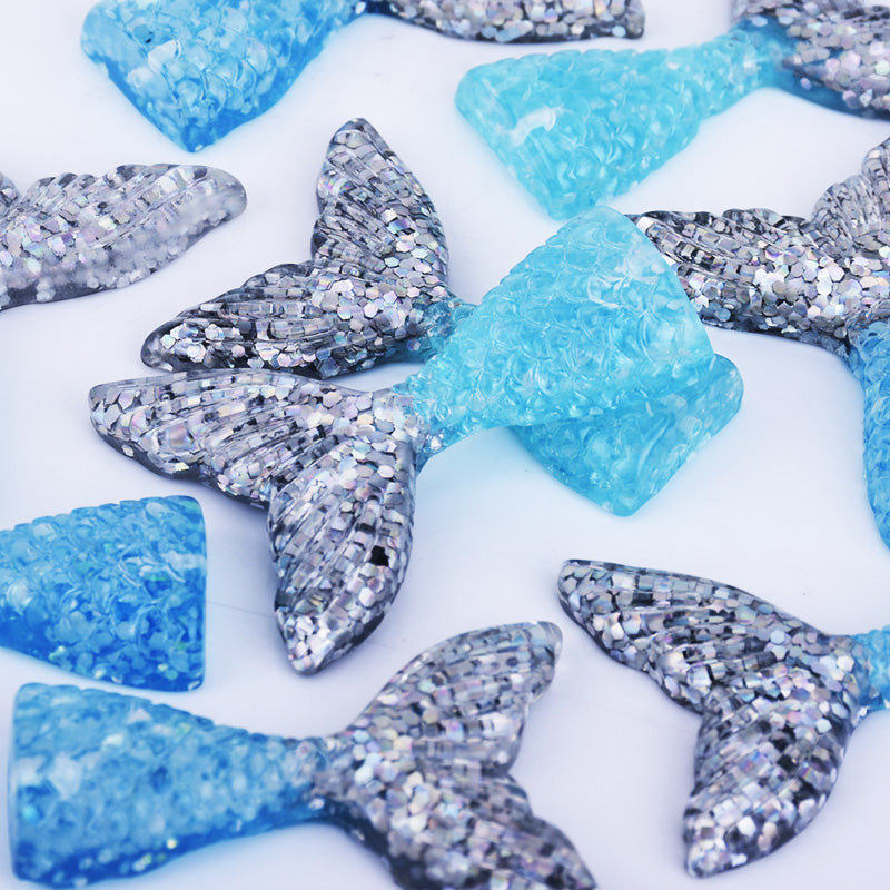 Mermaid Resin Tail Embellishment Mermaid Tail Charms DIY Headband Supply 10pcs 102402