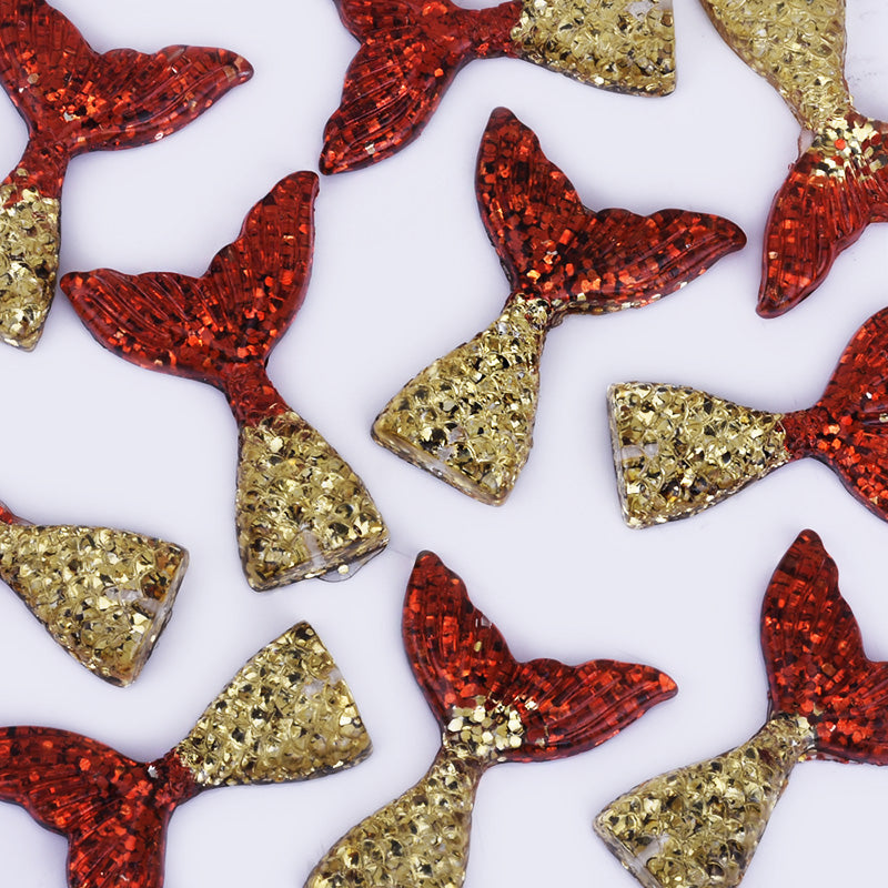 Mermaid Resin Tail Embellishment Mermaid Tail Charms DIY Headband Supply 10pcs 102402