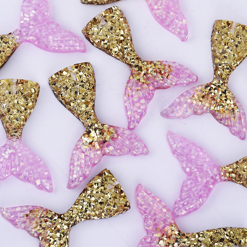 Mermaid Resin Tail Embellishment Mermaid Tail Charms DIY Headband Supply 10pcs 102402