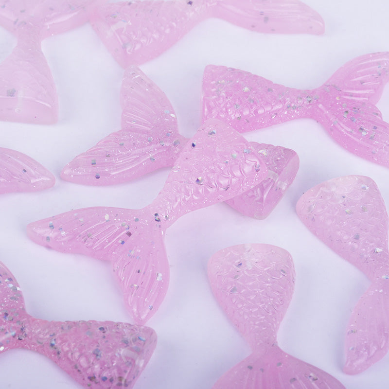 Mermaid Resin Tail Embellishment Mermaid Tail Charms DIY Headband Supply 10pcs 102402