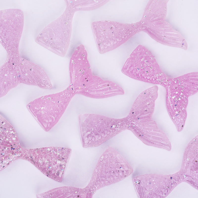 Mermaid Resin Tail Embellishment Mermaid Tail Charms DIY Headband Supply 10pcs 102402