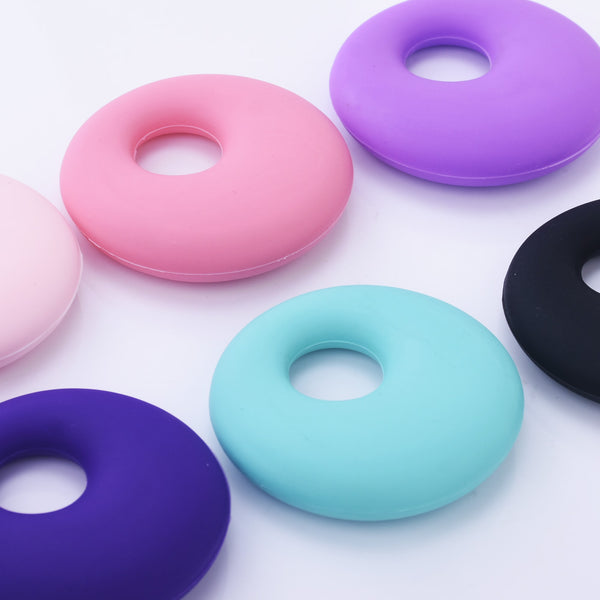 50mm Silicone Round teether teething Circle Teether Chew Beads Pendant 100% Food Grade Silicone Beads Sensory toy 1pcs 102573