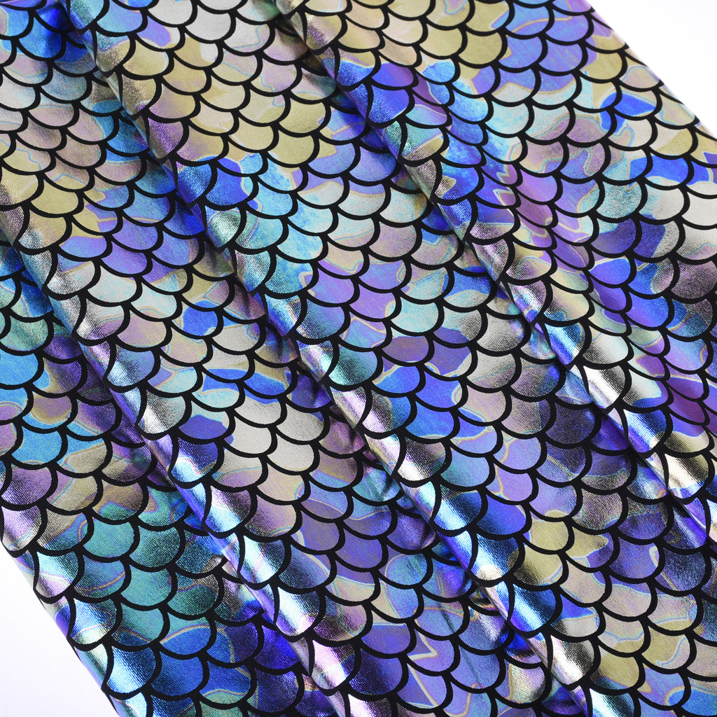 Mermaid Scale Pattern Fabric Fish Scales Spandex Fabric Fish Scale on Spandex Fabric Sold By the Yard 102701