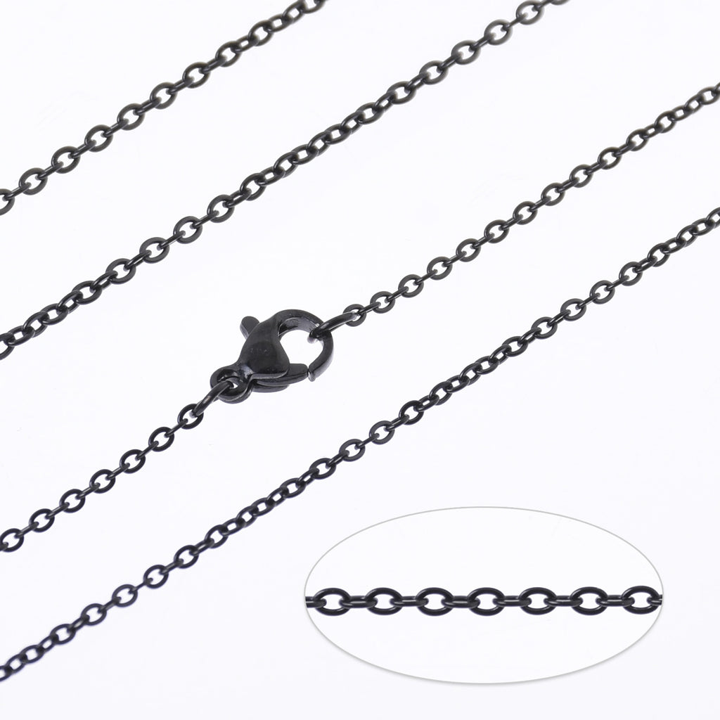 304 Stainless Steel cross O Flat Link Chain width 1.6*0.4mm Jewelry Chains 18
