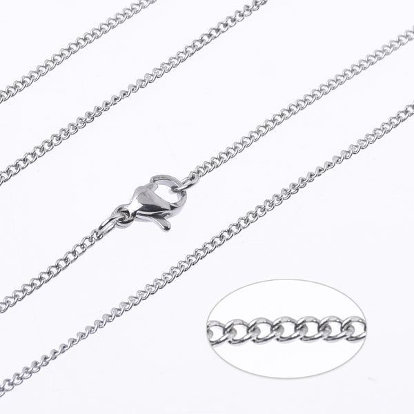 18"/20"/24" Stainless steel woven chain Necklace Chain Stainless Chain width 1.6mm Side Chain Jewelry for pendant 10pcs 102729