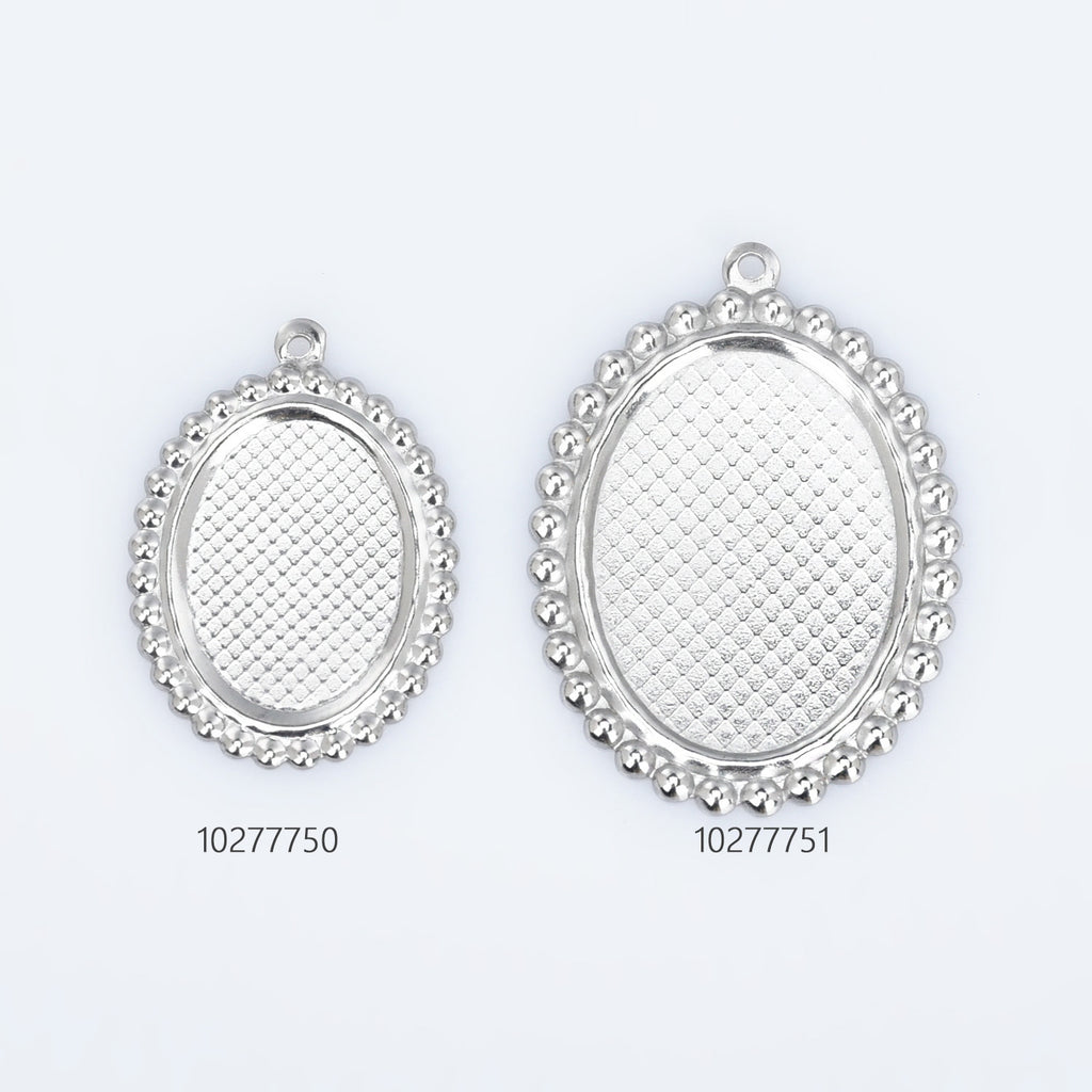Stainless Steel Oval Blank Photo Pendant base Trays fit 13*18/18*25mm Cabochon Jewelry Pendants Charms 20pcs 102777