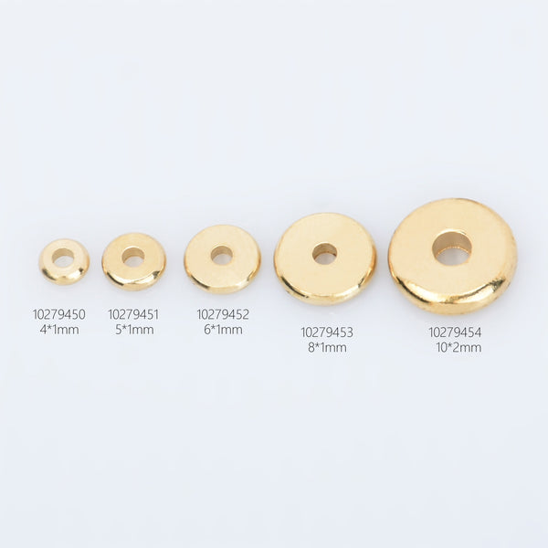 Brass Spacer Beads 4/5/6/8/10 mm Round Discs Flat Beads Spacers Rondelle Spacer Donuts Findings 100pcs 102794