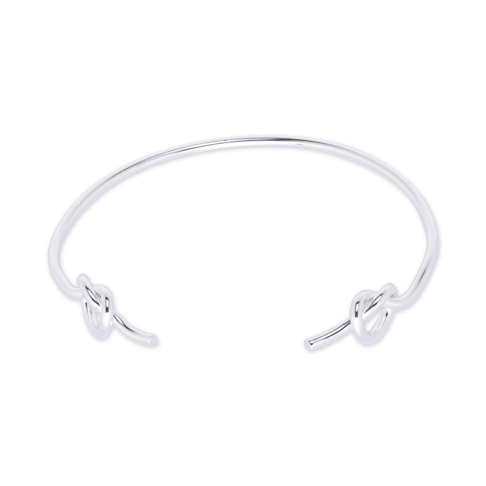 60mm Brass Bangle bracelet double knot bracelet Tie the Knot Bracelet Bridesmaid Gift simple jewelry plated silver 1pcs