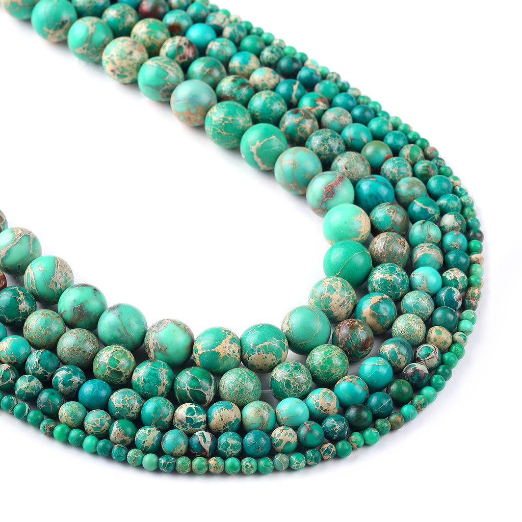 15'' Green Sea Sediment Jasper Beads 4 6 8 10 12mm round Gemstone Beads Imperial Impression Stone 103007