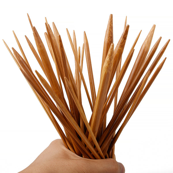 Length 250/350mm Carbonized Bamboo Knitting Needles Set Single Pointed Needles 18 Pairs 18 Sizes 103170