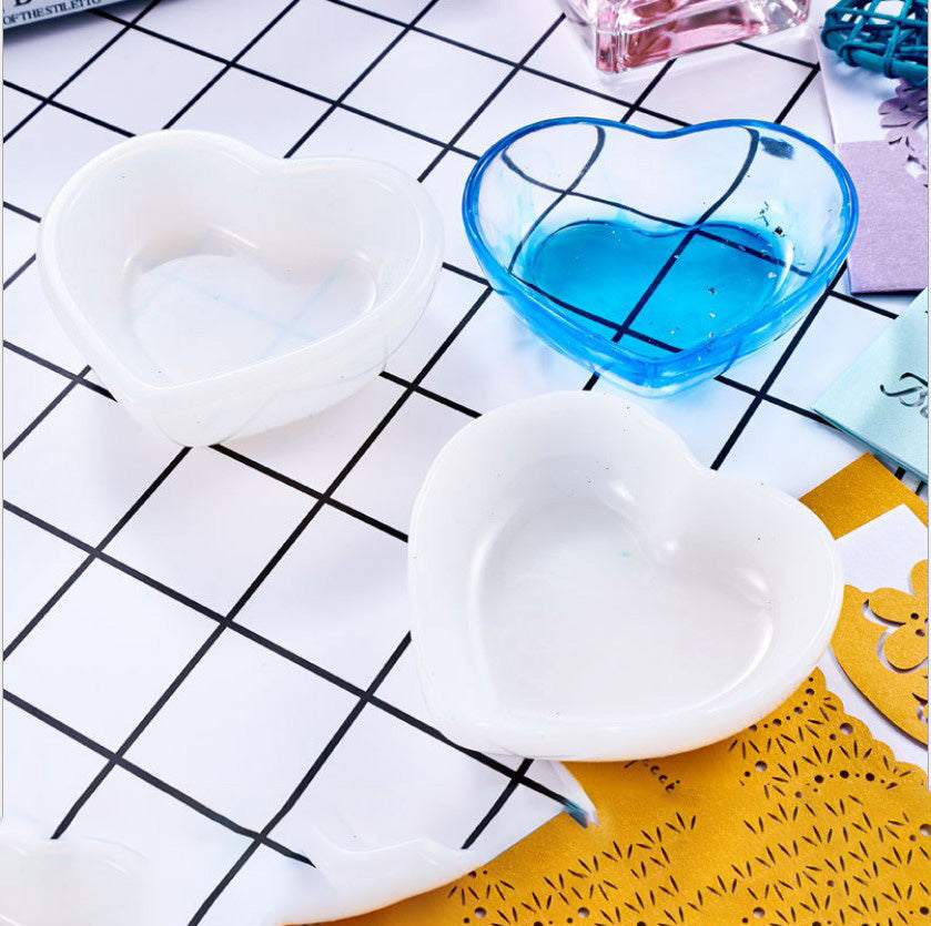 1 pcs DIY Small Plate Silicone Mold Heart Shaped Square Silicone Dish Mold Adorable Bowl Resin Molds-Table Decorations 103299