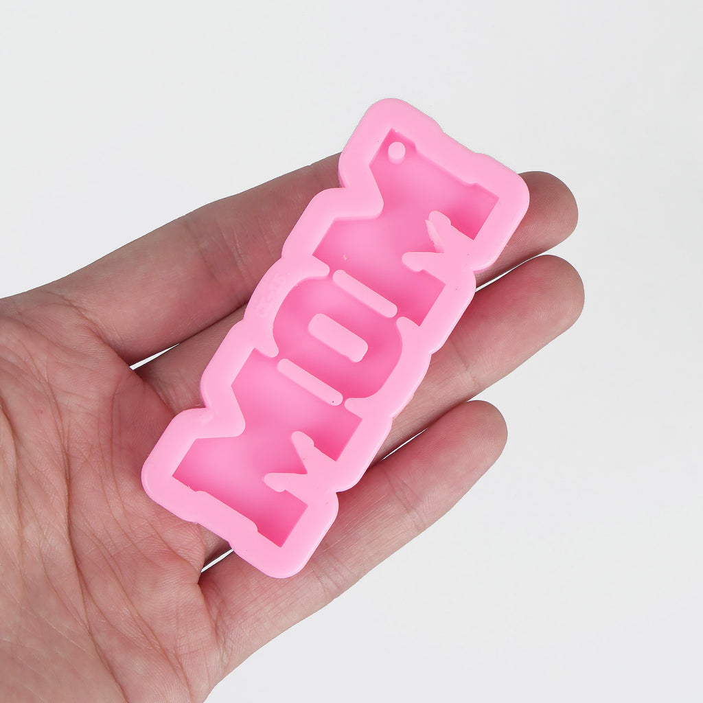 1 Piece Shinny Letter Mom Keychain Mold DIY UV Resin Mold For Keychain 10336250
