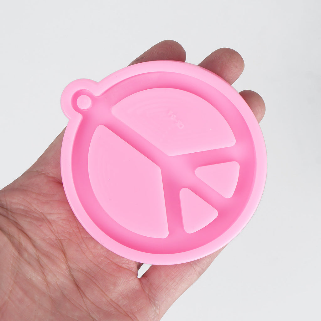 1 piece Peace Sign Silicone Keychain Mold, Resin Keychain Mold, Jewelry Making Mould 10338050