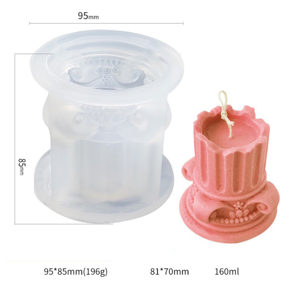 1pc Silicone Roman Column Aroma Candle Mold DIY Plaster Mold For Home Decoration 10361253