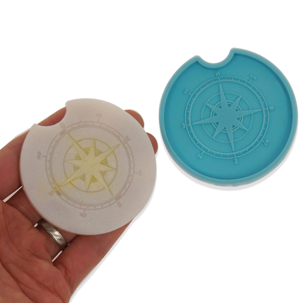 1 piece Blue Silicone Car Cup Coaster Mold Compass Coaster Molds DIY Hand Craft Gift 10364155