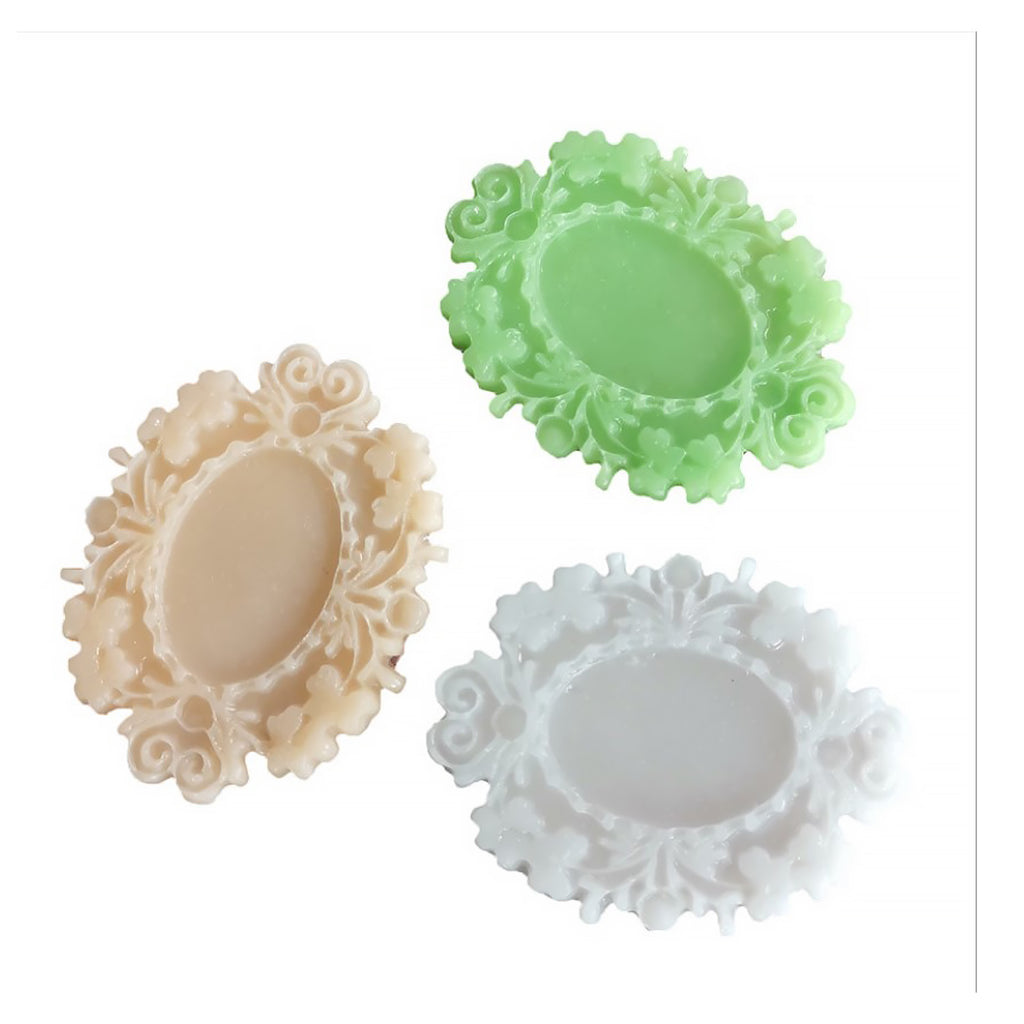 3-Cavity Silicone Cameo Setting Frame Mold Diy Chocolate Mold Cake Decoration Mold Resin Craft Making Tool 10374250