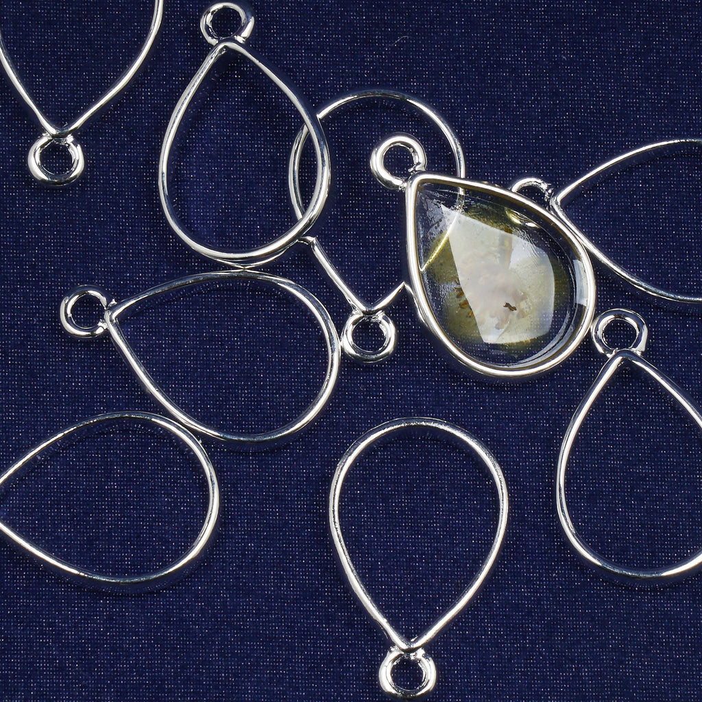 12*17mm Teardrop Open Back Bezel Pendant open bezel setting Teardrop Charms Jewelry making 10pcs 103883