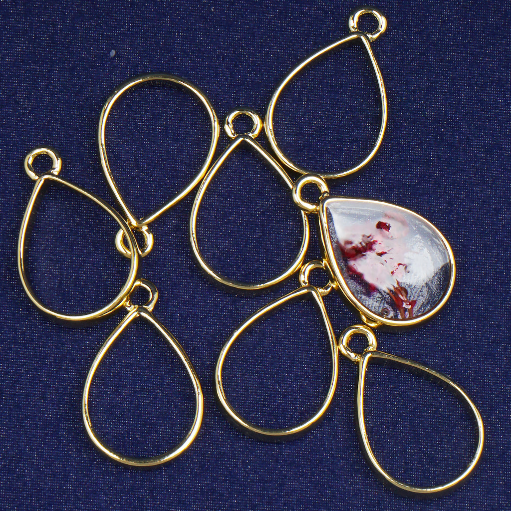 12*17mm Teardrop Open Back Bezel Pendant open bezel setting Teardrop Charms Jewelry making 10pcs 103883