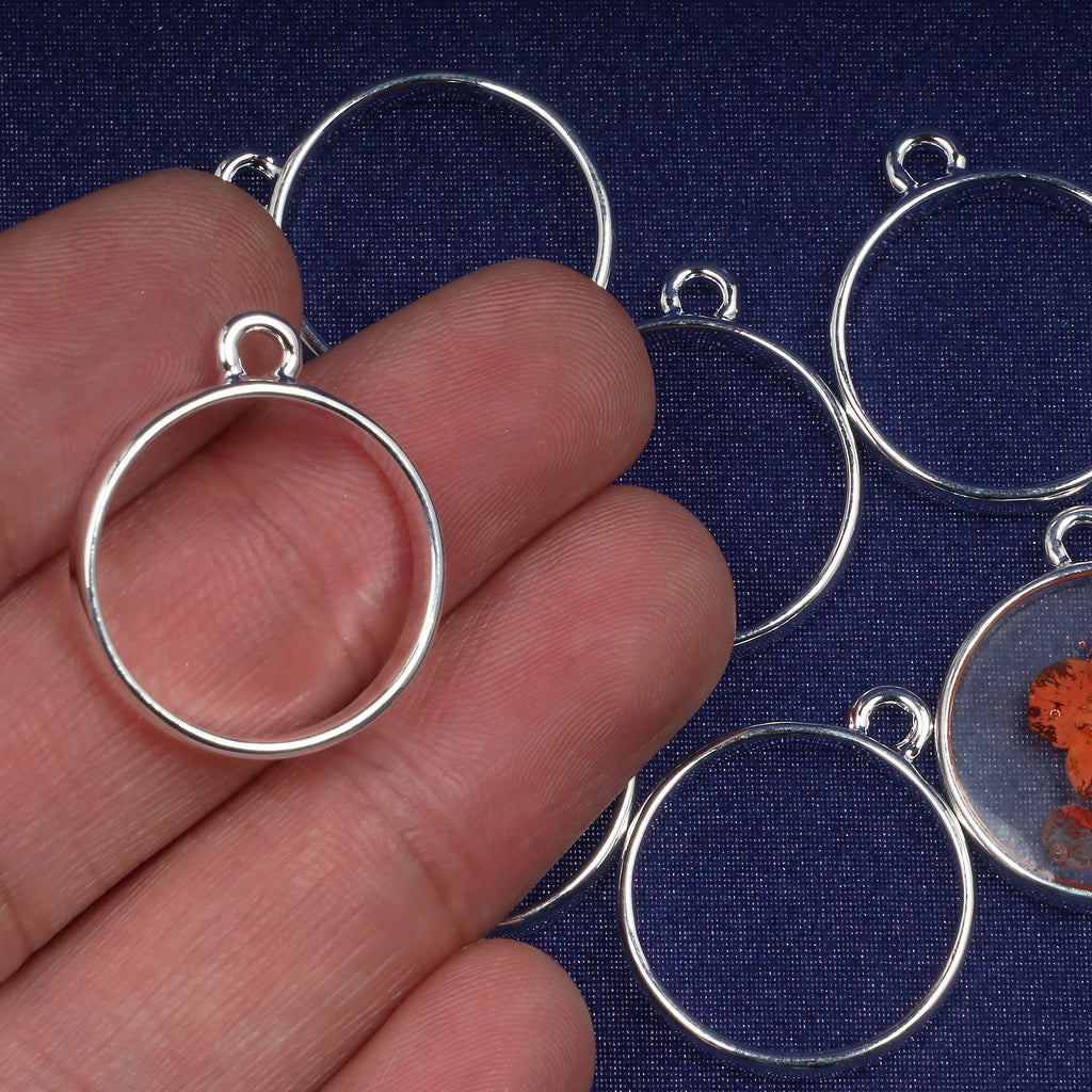 17mm Round Open Back Bezel Pendant open bezel setting Round Charms Jewelry making 10pcs 103884