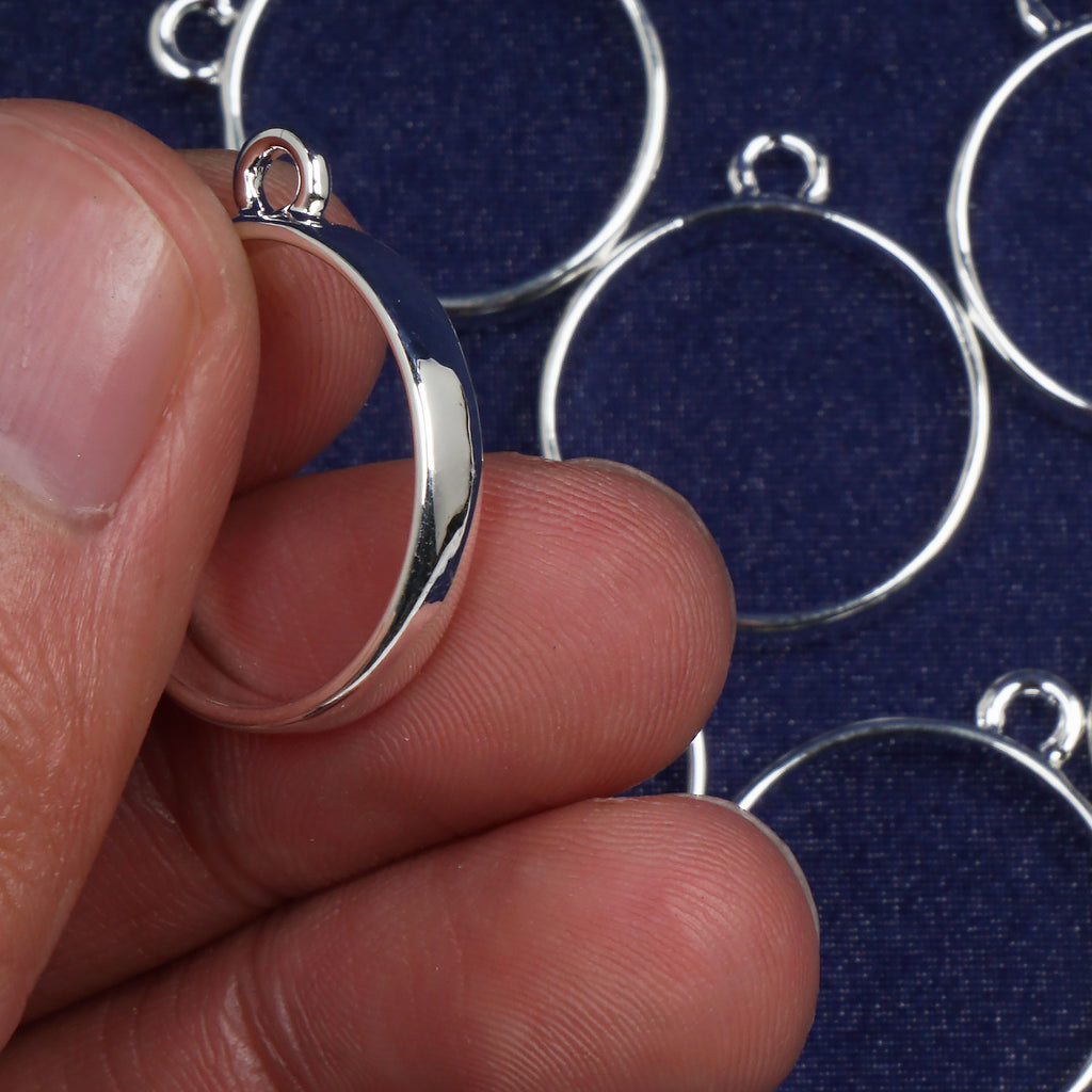 17mm Round Open Back Bezel Pendant open bezel setting Round Charms Jewelry making 10pcs 103884