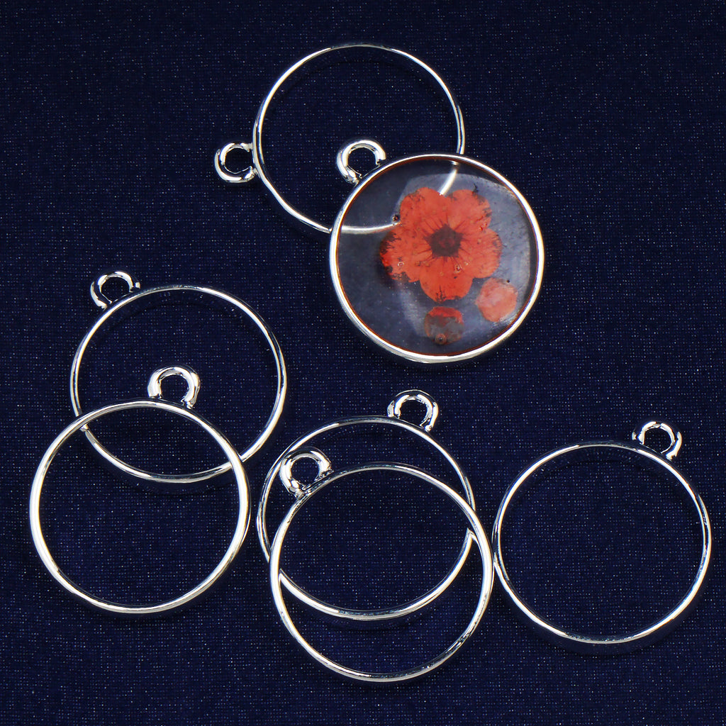 17mm Round Open Back Bezel Pendant open bezel setting Round Charms Jewelry making 10pcs 103884