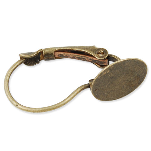 Antique Bronze French Lever Back with a 10mm blank Pad