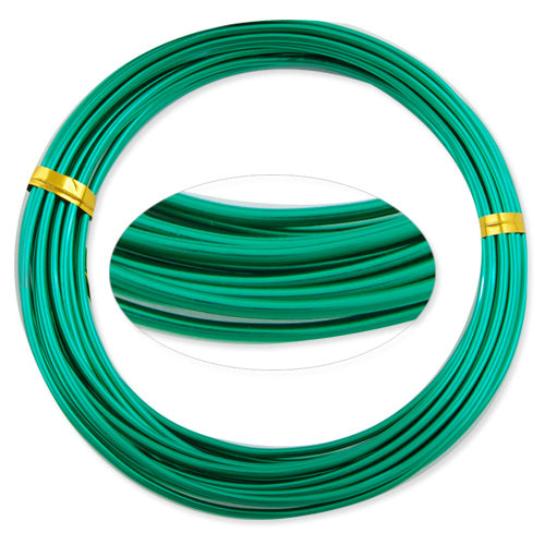 2.0MM Anodized Aluminum Wire,Green Coated, round,5M/coil,Sold Per 10 coils