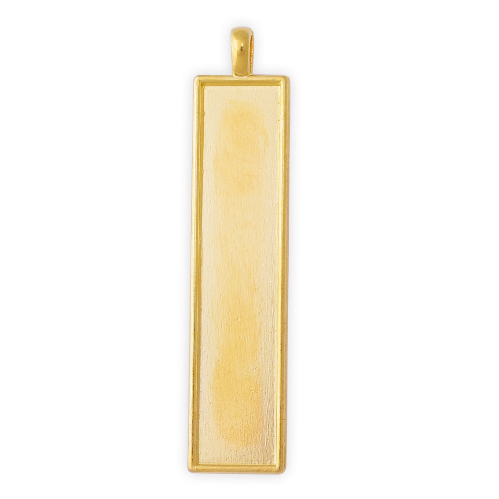 Rectangle Pendant Trays fit 10*50mm Bezel Pendant Settings for Glass or Stickers jewelry supplies gold 20pcs 10172404